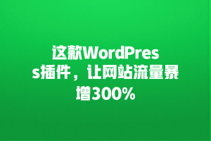 这款WordPress插件，让网站流量暴增300%