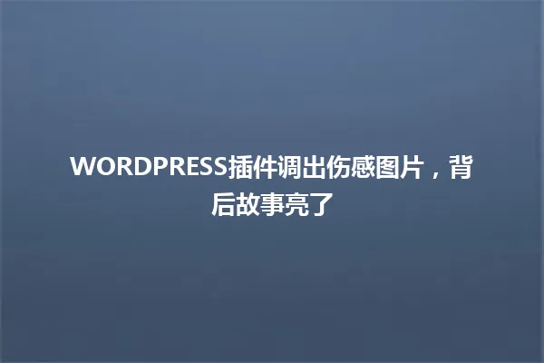 WORDPRESS插件调出伤感图片,背后故事亮了 一
