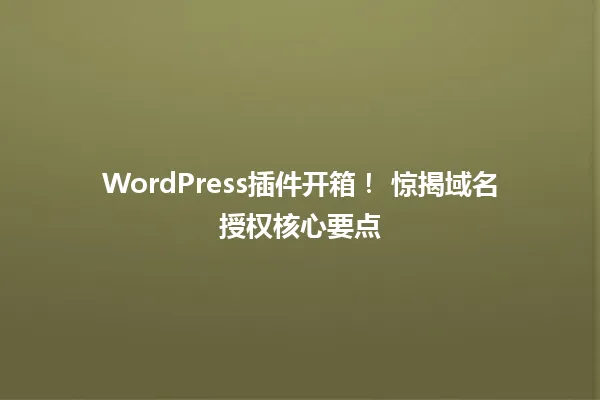 WordPress插件开箱! 惊揭域名授权核心要点 一