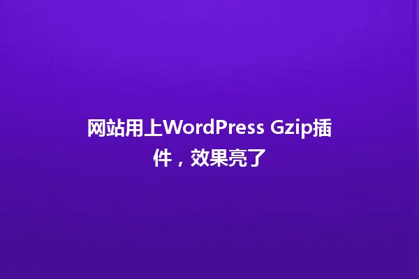 网站用上WordPress Gzip插件,效果亮了 一