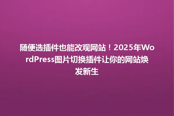 随便选插件也能改观网站！2025年WordPress图片切换插件让你的网站焕发新生 一