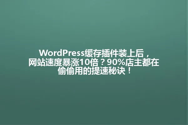 WordPress缓存插件装上后,网站速度暴涨10倍?90%店主都在偷偷用的提速秘诀! 一