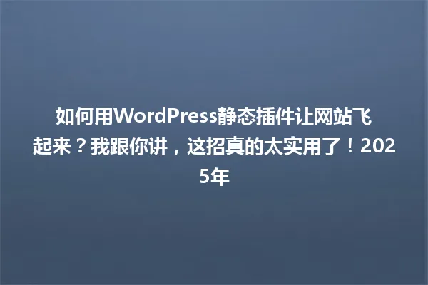如何用WordPress静态插件让网站飞起来?我跟你讲,这招真的太实用了!2025年 一