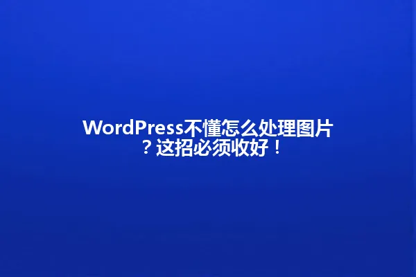 WordPress不懂怎么处理图片？这招必须收好！ 一