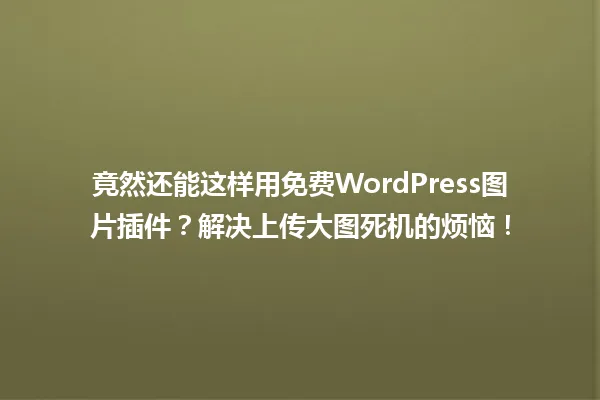 竟然还能这样用免费WordPress图片插件?解决上传大图死机的烦恼! 一