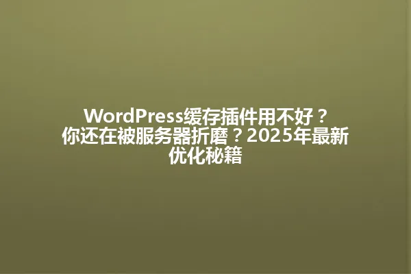 WordPress缓存插件用不好？你还在被服务器折磨？2025年最新优化秘籍 一
