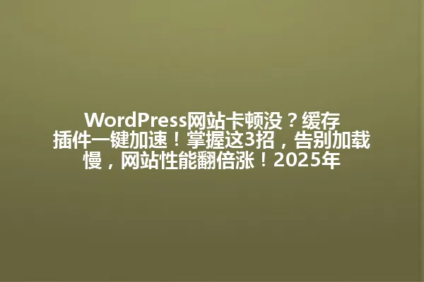 WordPress网站卡顿没?缓存插件一键加速!掌握这3招,告别加载慢,网站性能翻倍涨!2025年 一