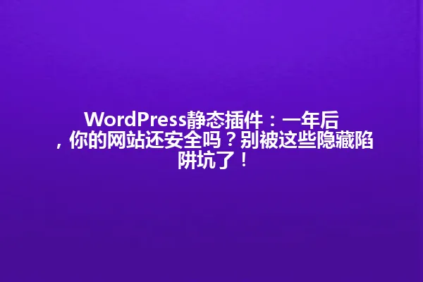 WordPress静态插件:一年后,你的网站还安全吗?别被这些隐藏陷阱坑了! 一