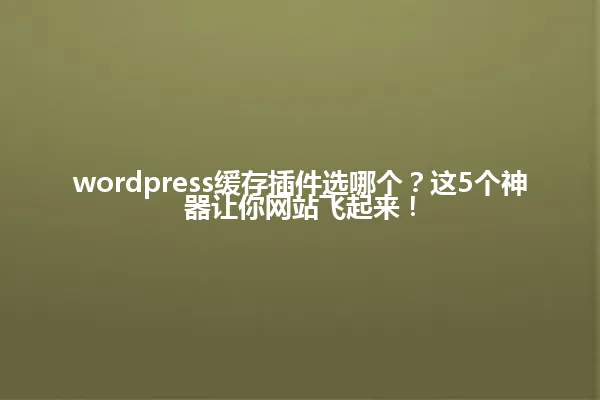 wordpress缓存插件选哪个?这5个神器让你网站飞起来! 一