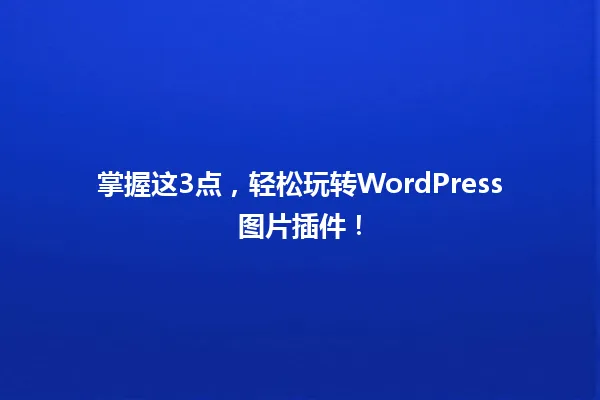 掌握这3点,轻松玩转WordPress图片插件! 一