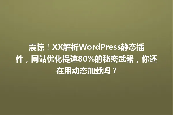震惊!XX解析WordPress静态插件,网站优化提速80%的秘密武器,你还在用动态加载吗? 一