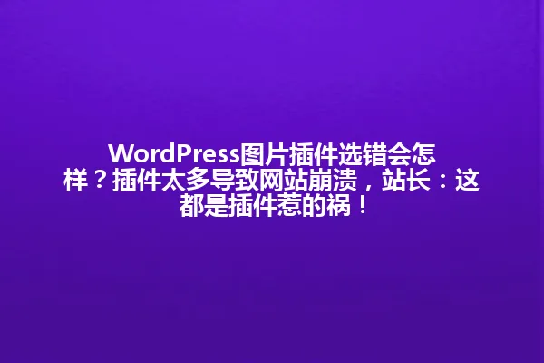 WordPress图片插件选错会怎样?插件太多导致网站崩溃,站长:这都是插件惹的祸! 一