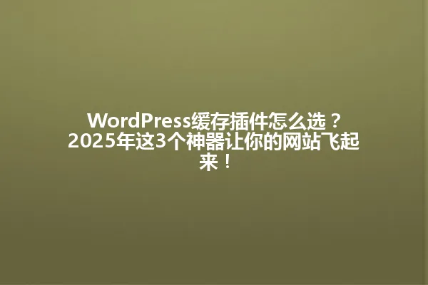 WordPress缓存插件怎么选?2025年这3个神器让你的网站飞起来! 一