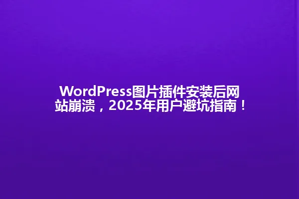 WordPress图片插件安装后网站崩溃,2025年用户避坑指南! 一