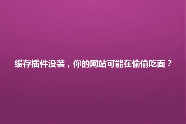 缓存插件没装,你的网站可能在偷偷吃面? 一