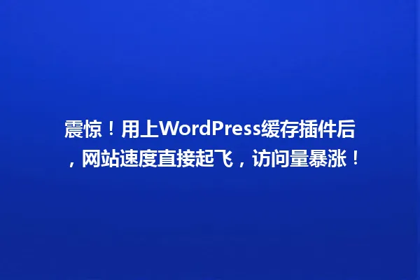 震惊！用上WordPress缓存插件后，网站速度直接起飞，访问量暴涨！ 一