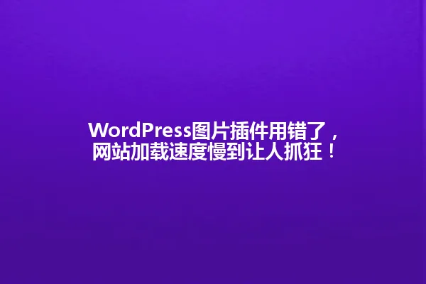 WordPress图片插件用错了,网站加载速度慢到让人抓狂! 一