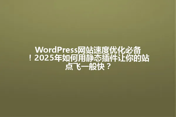 WordPress网站速度优化必备!2025年如何用静态插件让你的站点飞一般快? 一
