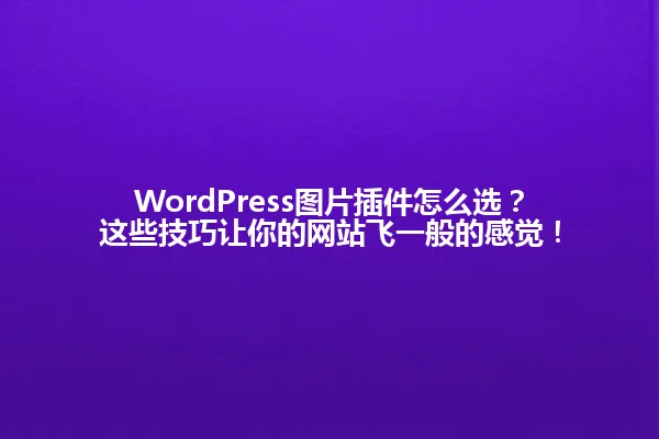 WordPress图片插件怎么选?这些技巧让你的网站飞一般的感觉! 一