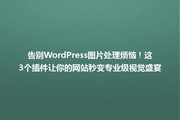 告别WordPress图片处理烦恼!这3个插件让你的网站秒变专业级视觉盛宴 一