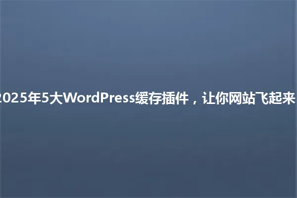 2025年5大WordPress缓存插件,让你网站飞起来! 一