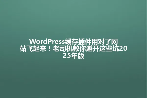 WordPress缓存插件用对了网站飞起来!老司机教你避开这些坑2025年版 一