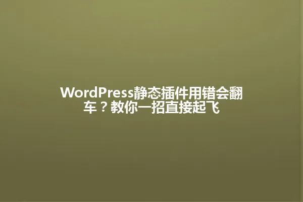 WordPress静态插件用错会翻车?教你一招直接起飞 一