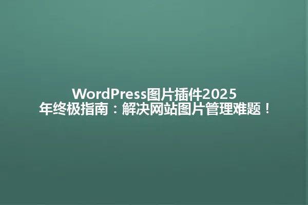WordPress图片插件2025年终极指南:解决网站图片管理难题! 一