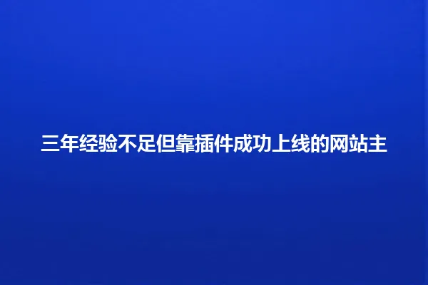 三年经验不足但靠插件成功上线的网站主 一