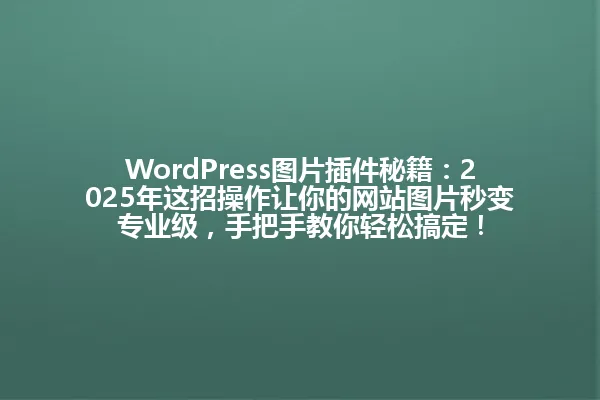 WordPress图片插件秘籍:2025年这招操作让你的网站图片秒变专业级,手把手教你轻松搞定! 一
