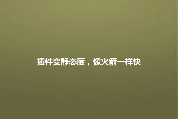 插件变静态度,像火箭一样快 一