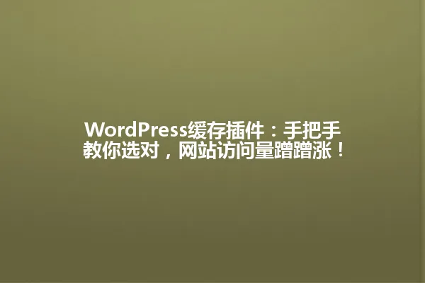 WordPress缓存插件:手把手教你选对,网站访问量蹭蹭涨! 一