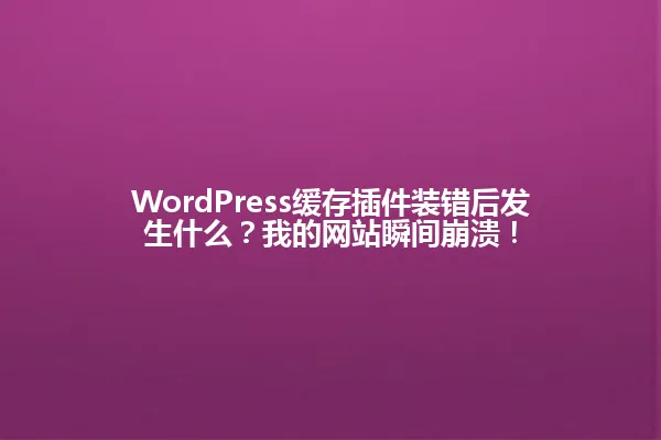 WordPress缓存插件装错后发生什么?我的网站瞬间崩溃! 一