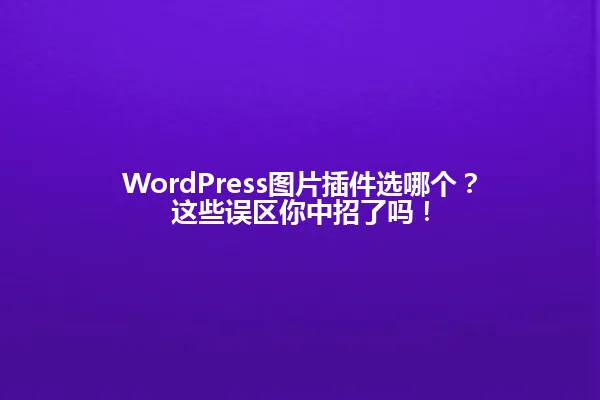 WordPress图片插件选哪个?这些误区你中招了吗! 一