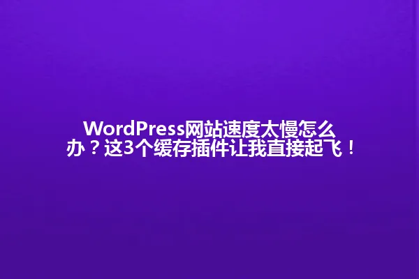WordPress网站速度太慢怎么办?这3个缓存插件让我直接起飞! 一