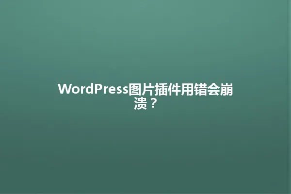 WordPress图片插件用错会崩溃? 一