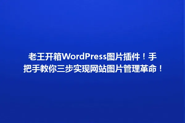 老王开箱WordPress图片插件!手把手教你三步实现网站图片管理革命! 一
