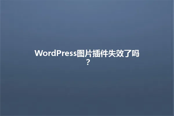 WordPress图片插件失效了吗? 一