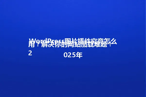 WordPress图片插件究竟怎么用?解决你的网站加载难题!
2025年 一