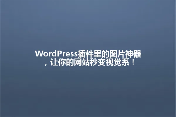 WordPress插件里的图片神器,让你的网站秒变视觉系! 一