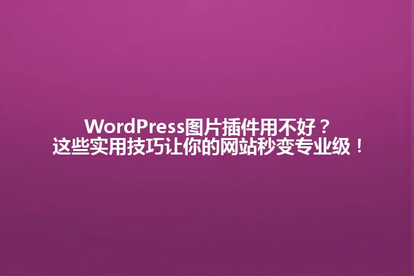 WordPress图片插件用不好？这些实用技巧让你的网站秒变专业级！ 一