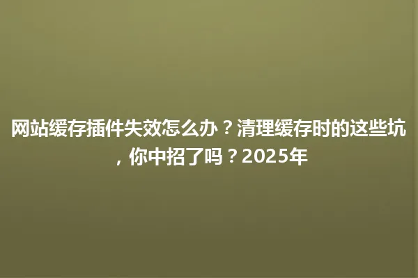 网站缓存插件失效怎么办?清理缓存时的这些坑,你中招了吗?2025年 一