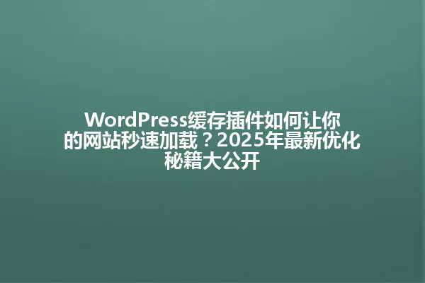 WordPress缓存插件如何让你的网站秒速加载?2025年最新优化秘籍大公开 一