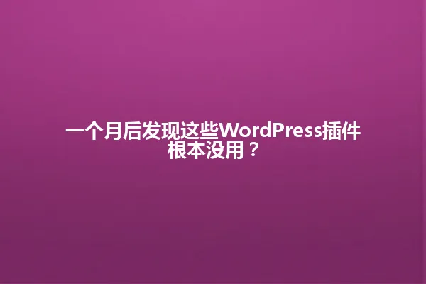 一个月后发现这些WordPress插件根本没用? 一