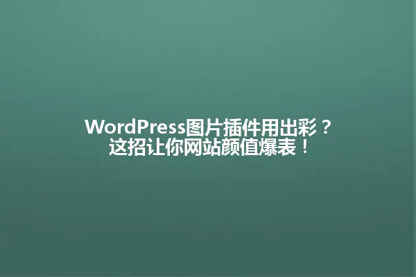 WordPress图片插件用出彩?这招让你网站颜值爆表! 一