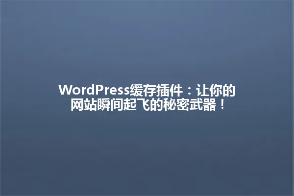 WordPress缓存插件:让你的网站瞬间起飞的秘密武器! 一