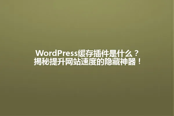 WordPress缓存插件是什么？揭秘提升网站速度的隐藏神器！ 一