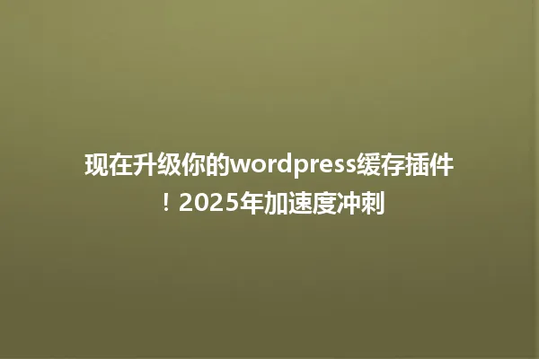 现在升级你的wordpress缓存插件!2025年加速度冲刺 一