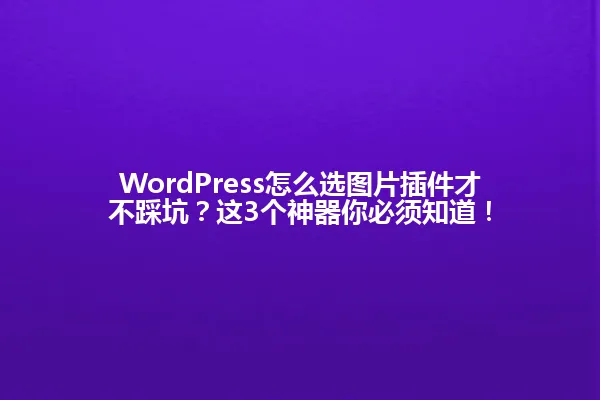 WordPress怎么选图片插件才不踩坑?这3个神器你必须知道! 一