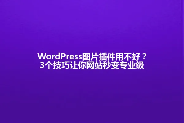 WordPress图片插件用不好?3个技巧让你网站秒变专业级 一